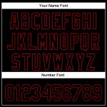 Personalized Gothic Style Baseball Jersey with Custom Name and Number - Black Red 3D Pattern Design for Authentic Team Wear