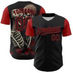 Custom Personalized 3D Pattern Black Red Gothic Baseball Jersey with Name and Number - Rave Style Team Gear Personalized