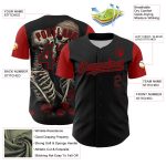 Custom Personalized 3D Pattern Black Red Gothic Baseball Jersey with Name and Number - Rave Style Team Gear Personalized