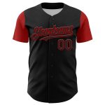 Custom Personalized 3D Pattern Black Red Gothic Baseball Jersey with Name and Number - Rave Style Team Gear Personalized