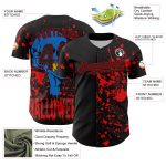 Custom Name and Number Skull Baseball Jersey - Personalized Black Red 3D Pattern Design for Rave Halloween Personalized Black
