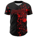 Custom Name and Number Skull Baseball Jersey - Personalized Black Red 3D Pattern Design for Rave Halloween Personalized Black