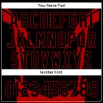 Custom 3D Black Red Pattern Baseball Jersey with Sharp Edges - Personalized Team Name and Number Personalized Black Red 3D