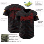 Custom Name and Number 3D Pattern Baseball Jersey Black Red Slant Lines Authentic Design Personalized Black Red 3D Pattern