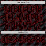 Custom Name and Number 3D Pattern Baseball Jersey Black Red Slant Lines Authentic Design Personalized Black Red 3D Pattern