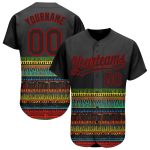 Personalized 3D Pattern Black Red African Ethnic Baseball Jersey - Authentic Style Personalized Black Red 3D Pattern Design
