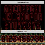 Custom Name Number Baseball Jersey Traditional African Ethnic Style Black Red 3D Pattern Design Personalized Black Red 3D