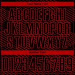 Custom Name Number Soccer Uniform Jersey - Personalized Black Red Abstract Hexagon Design Personalized Black Red Abstract