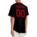 Personalized Authentic Baseball Jersey in Black and Red - Custom Name and Number Personalized Black Red Authentic Baseball
