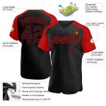 Custom Name and Number Personalized Baseball Jersey - Black Red Authentic Raglan Sleeves Team Gear Personalized Black Red
