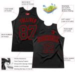 Custom Name and Number Authentic Black Red Basketball Jersey - Personalized Throwback Team Jersey Personalized Black Red