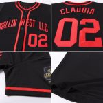 Personalized Black and Red Baseball Jersey for Men, Women, or Kids - Customizable Options Available Personalized Black Red