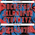 Custom Name and Number Basketball Jersey - Personalized 3D Geometric Pattern in Black and Red-Blue Colors Personalized Black