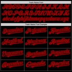 Personalized Black Red Varsity Letterman Hoodie Jacket Bomber Full-Snap Personalized Black Red Bomber Full-Snap Varsity Letterman