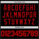 Personalized Black Red Varsity Letterman Hoodie Jacket Bomber Full-Snap Personalized Black Red Bomber Full-Snap Varsity Letterman