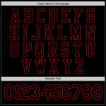 Custom Black Red Varsity Letterman Bomber Jacket Full-Snap 2 Personalized Black Red Bomber Full-Snap Varsity Letterman Jacket