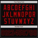 Personalized Black Red Varsity Letterman Bomber Jacket Full-Snap, Custom Design, Stylish Outerwear for Men and Women Personalized