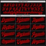 Personalized Two Tone Varsity Letterman Jacket Black Red Full-Snap Bomber Personalized Black Red Bomber Full-Snap Varsity