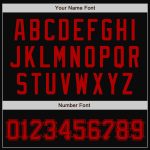 Personalized Two Tone Varsity Letterman Jacket Black Red Full-Snap Bomber Personalized Black Red Bomber Full-Snap Varsity
