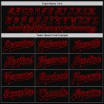 Personalized Black Red Varsity Letterman Bomber Jacket - Two Tone Full-Snap Design Personalized Black Red Bomber Full-Snap