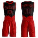 Personalized Basketball Jersey Black Red Color Splash Round Neck Sublimation Suit Personalized Black Red Color Splash Round