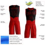 Personalized Basketball Jersey Black Red Color Splash Round Neck Sublimation Suit Personalized Black Red Color Splash Round