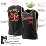 Personalized Authentic Basketball Jersey - Black Red Cream Throwback Style Personalized Black Red-Cream Authentic Throwback