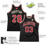 Custom Name and Number Authentic Throwback Basketball Jersey - Personalized Black Red-Cream Team Jersey Personalized Black