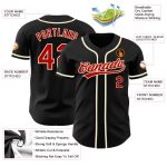 Custom Black Red-Cream Baseball Jersey for Men and Women - Personalized Sportswear Jersey 2 Personalized Black Red-Cream