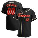 Personalized Black Red Cream Baseball Jersey - Custom Name Sports Shirt Personalized Black Red-Cream Baseball Jersey