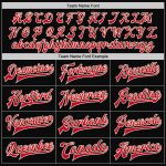 Personalized Black Red Cream Varsity Letterman Bomber Jacket Full-Snap Personalized Black Red-Cream Bomber Full-Snap Varsity