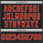 Personalized Baseball Jersey Black Red-Cream Raglan Sleeves for Men and Women Personalized Black Red-Cream Raglan Sleeves