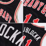 Custom Black Red-Cream Basketball Jersey for Men, Round Neck Rib-Knit Design Personalized Black Red-Cream Round Neck Rib-Knit