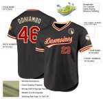 Customizable Black Red-Cream Throwback Baseball Jersey for Men and Women Personalized Black Red-Cream Throwback Baseball