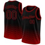 Custom Name and Number Basketball Jersey - Personalized Fashion Authentic City Edition - Black Red Fade Personalized Black