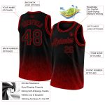 Custom Black Red Fade Basketball Jersey - Fashion City Edition Jersey Personalized Black Red Fade Fashion City Edition Basketball