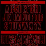 Custom Name and Number Soccer Jersey with Personalized Black Red Geometric Design - Sublimation Uniform Personalized Black