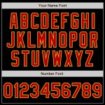Personalized Black Red Gold Baseball Jersey in 3 Colors - Arm Shapes Design Personalized Black Red-Gold 3 Colors Arm Shapes