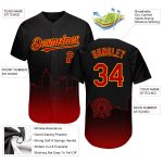 Personalized Atlanta City Edition Black Red-Gold 3D Baseball Jersey with Custom Name and Number Personalized Black Red-Gold