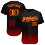 Personalized Atlanta City Edition 3D Fade Black Red-Gold Baseball Jersey Personalized Black Red-Gold 3D Atlanta City Edition