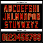 Custom 3D Curve Solid Baseball Jersey in Black Red-Gold - Personalized Team Apparel Personalized Black Red-Gold 3D Curve