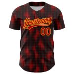 Personalized 3D Halftone Dots Baseball Jersey in Black Red-Gold for Custom Style and Comfort Personalized Black Red-Gold