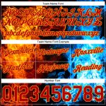 Customizable Flame Design Basketball Shorts with Name & Number - Black Red-Gold 3D Pattern Personalized Black Red-Gold 3D