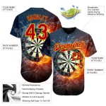 Custom Name and Number Baseball Jersey with 3D Flame Pattern in Black Red-Gold - Authentic Team Apparel Personalized Black
