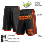 Custom Team Name Number Basketball Shorts Black Red Gold Authentic Personalized Black Red-Gold Authentic Basketball Shorts