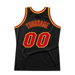 Custom Name Number Personalized Basketball Jersey Black Red Gold Authentic Throwback Style Personalized Black Red-Gold Authentic