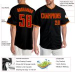Personalized Black Red Gold Baseball Jersey for Men and Women - Customizable Team Apparel Personalized Black Red-Gold Baseball