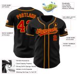 Custom Black Red Gold Baseball Jersey for Men Women Kids - Personalized Sports Apparel Personalized Black Red-Gold Baseball