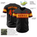 Personalized Baseball Jersey in Black Red Gold for Men, Women, Kids - Size 6 Personalized Black Red-Gold Baseball Jersey