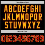 Custom Name Number Black Red-Gold Bomber Varsity Letterman Hoodie Jacket Personalized Team Apparel Personalized Black Red-Gold